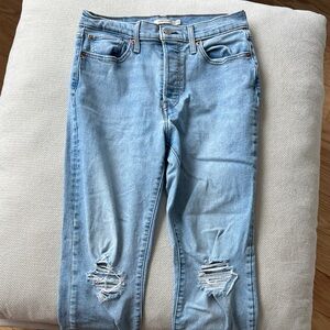 Levi's Light Blue Ripped Skinny Jeans